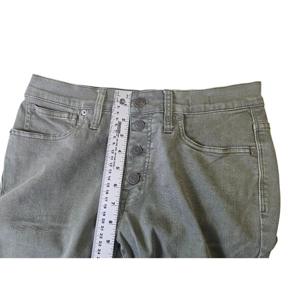 Madewell Green 9" High-Rise Skinny Jeans Style J6665 28P Cotton Blend Button Fly - Picture 3 of 10
